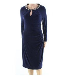 Vince Camuto Embellished Neckline Sheath Dress
